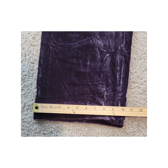 Eileen Fisher Crushed Velvet Wide Leg Pant Purple Silk Blend Petite Large Hemmed - Picture 8 of 10
